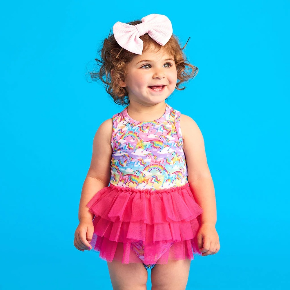 LISA FRANK® MARKIE™ MAGIC RACERBACK TULLE SKIRT BODYSUIT POSH PEANUT - Picture 3 of 3